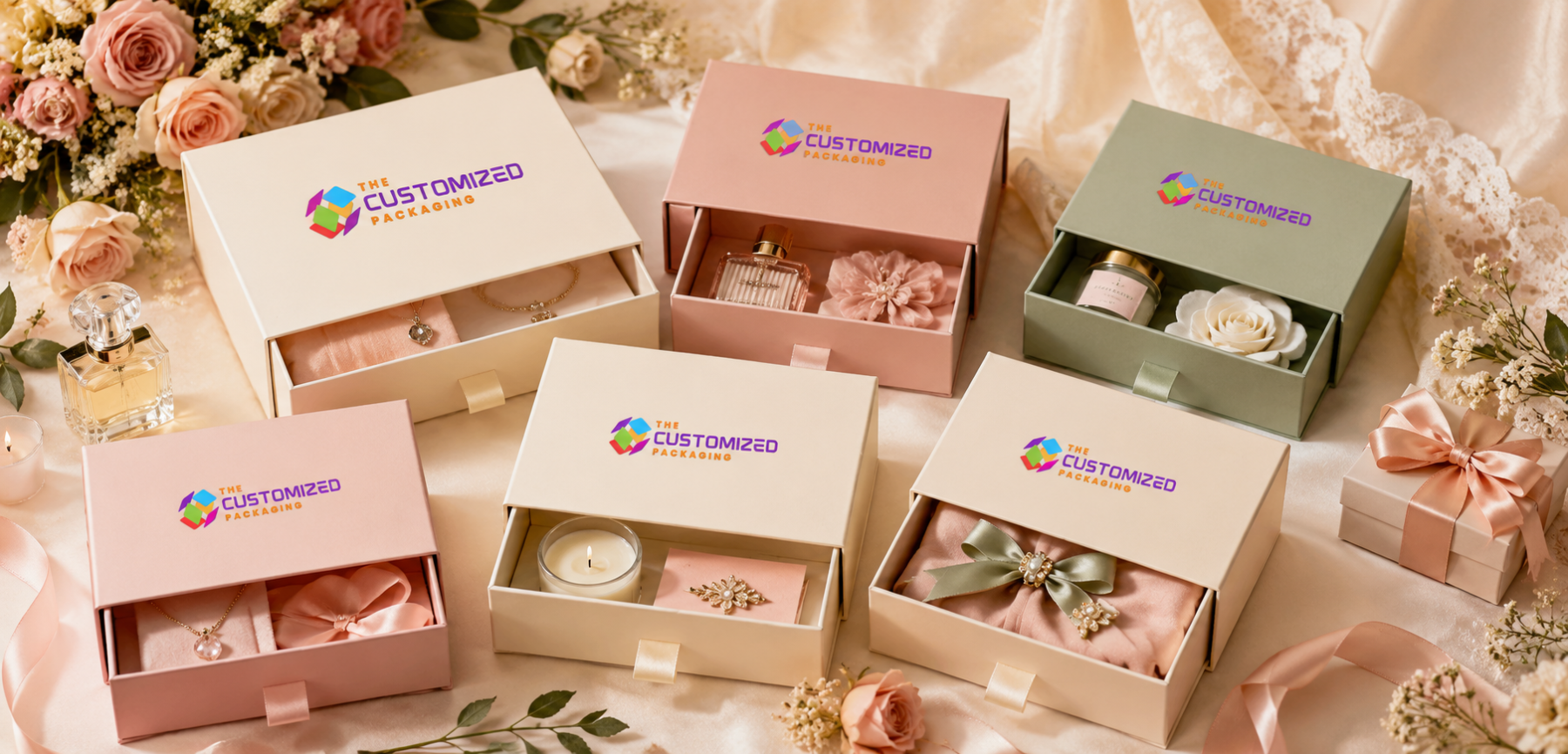 Drawer Boxes for Perfume, Cosmetics, and Beauty Gifts